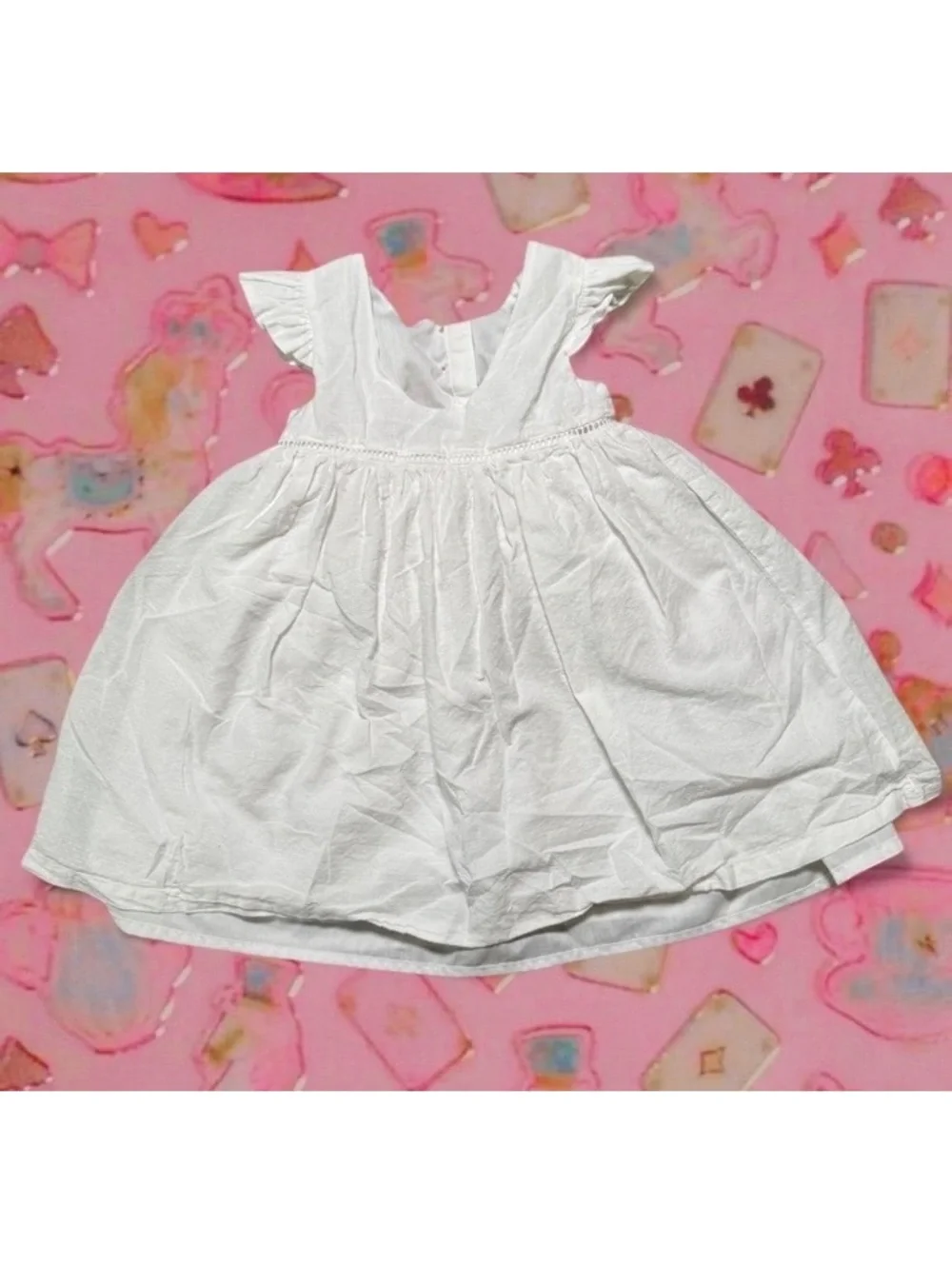 Max Studio Kids embroidered floral flutter sleeve dress | Size 4T